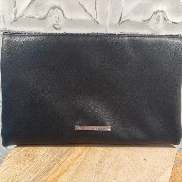 BCBGeneration Textured Beaded Black Clutch Y2K 2000s - Picture 3 of 8